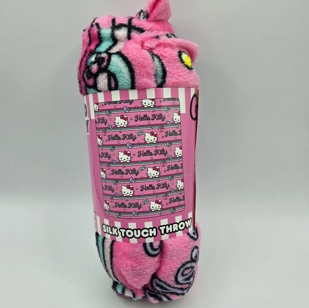 Sanrio Hello Kitty Sweet as Sugar Silk Touch Throw Blanket Pink